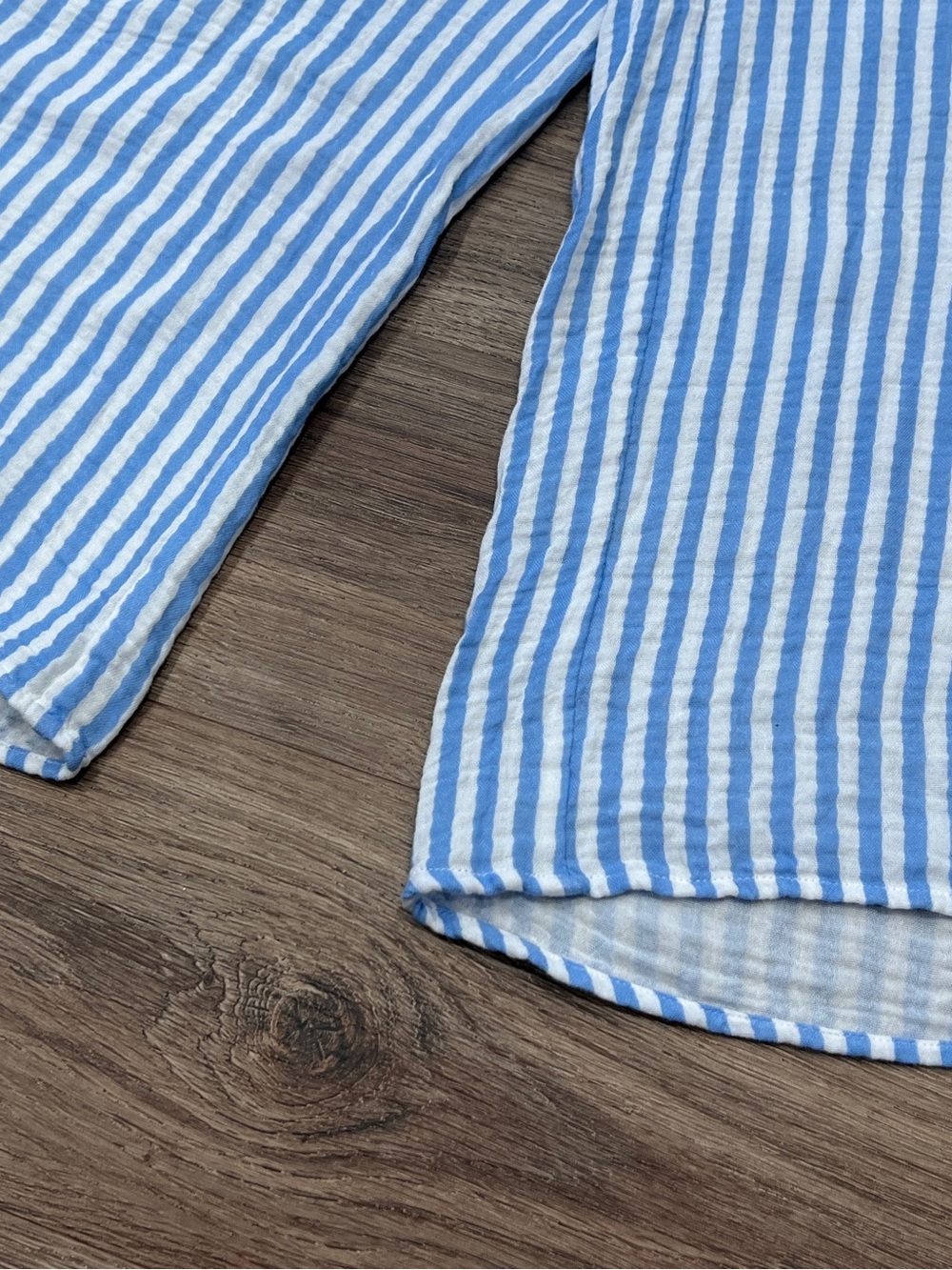 LAKE Hamptons Pajama Set in Sail Blue Awning Stripe Gauze Medium - Picture 5 of 13